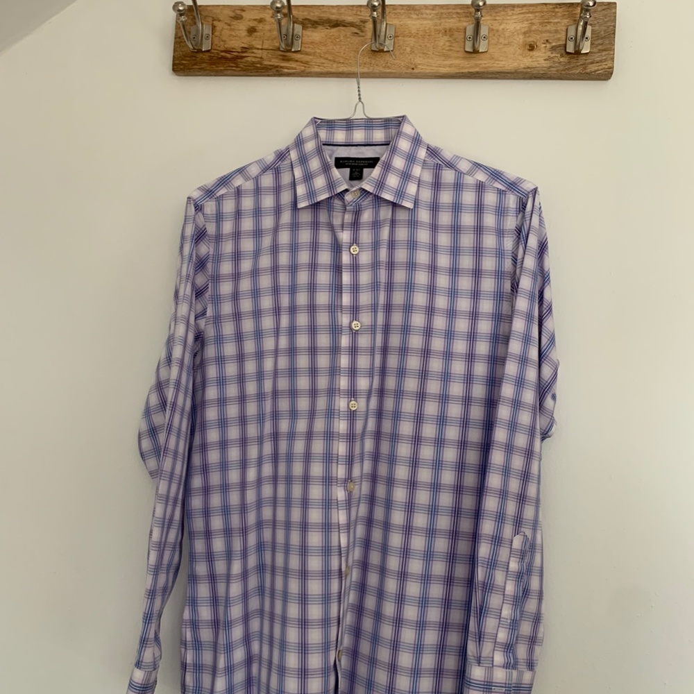 Banana Republic Plaid Slim Fit 15.5